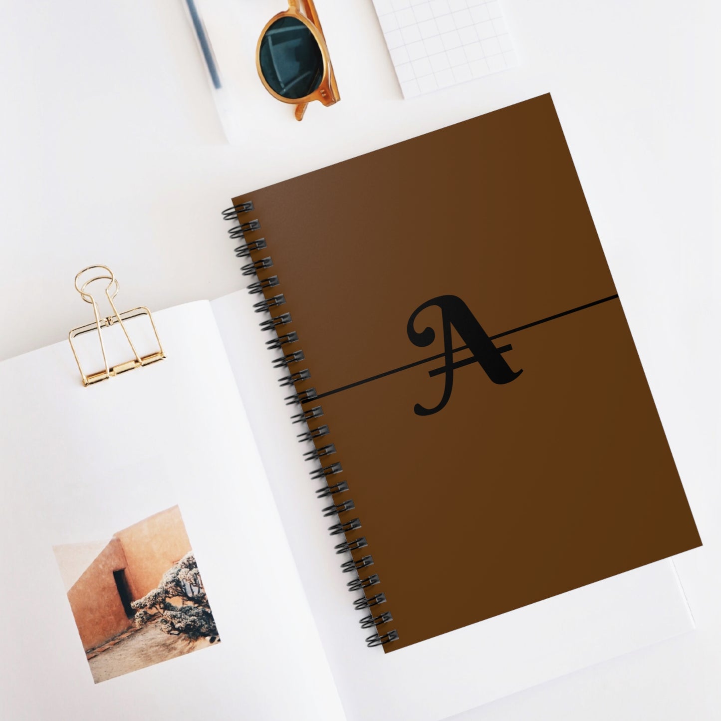 EllejaiisTravels Letter "A" Spiral Notebook - Ruled Line