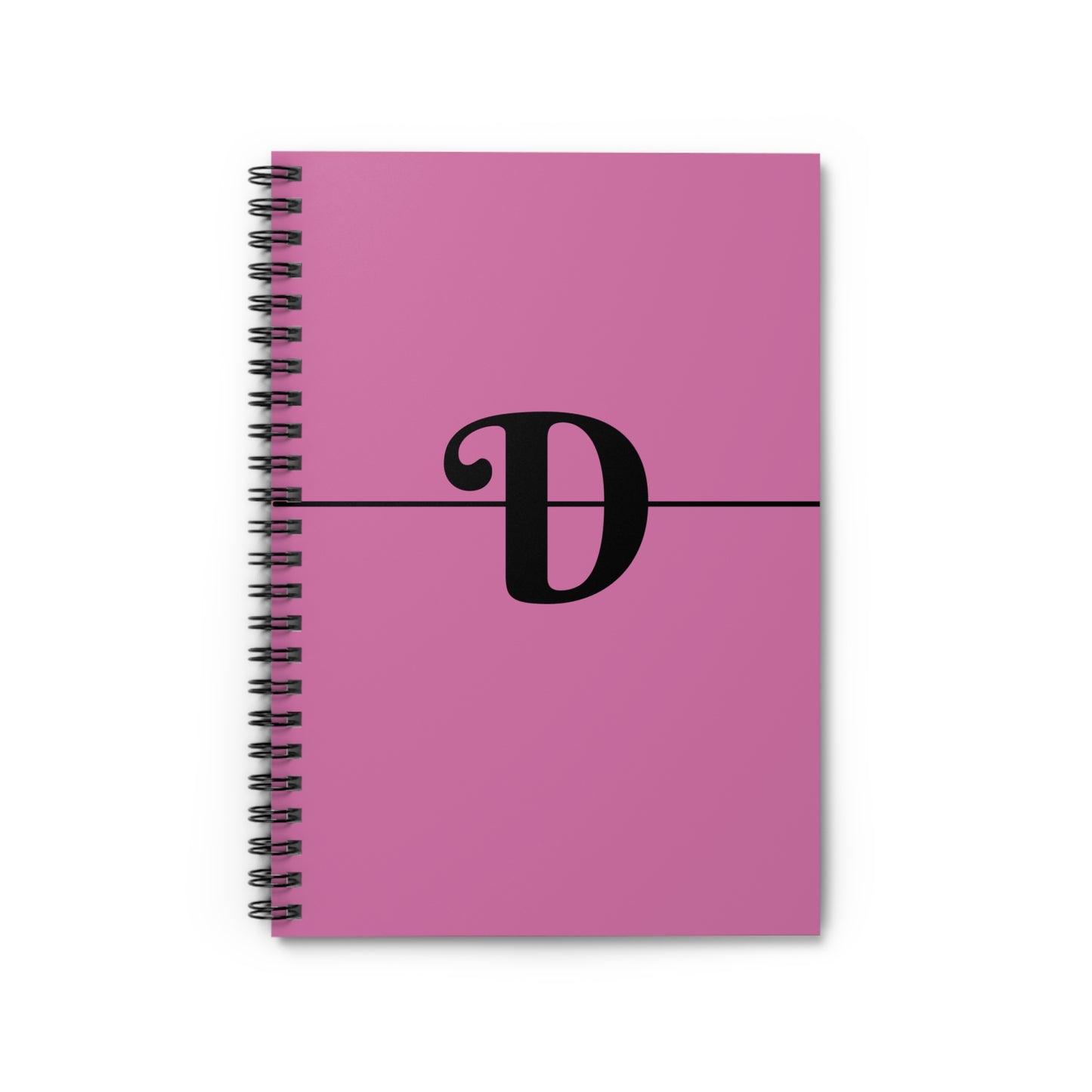 EllejaiisTravels Letter "D" Pink Spiral Notebook - Ruled Line