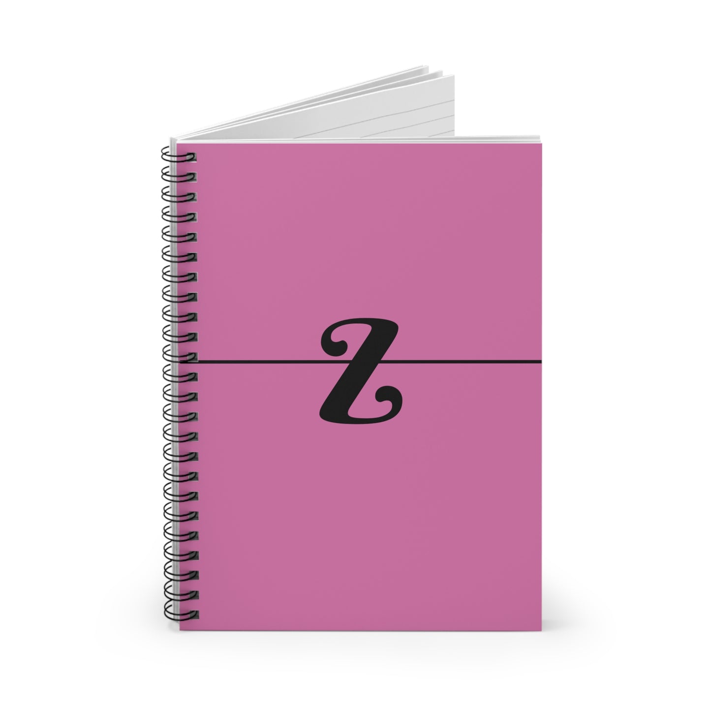 EllejaiisTravels Letter "Z" Pink Spiral Notebook - Ruled Line