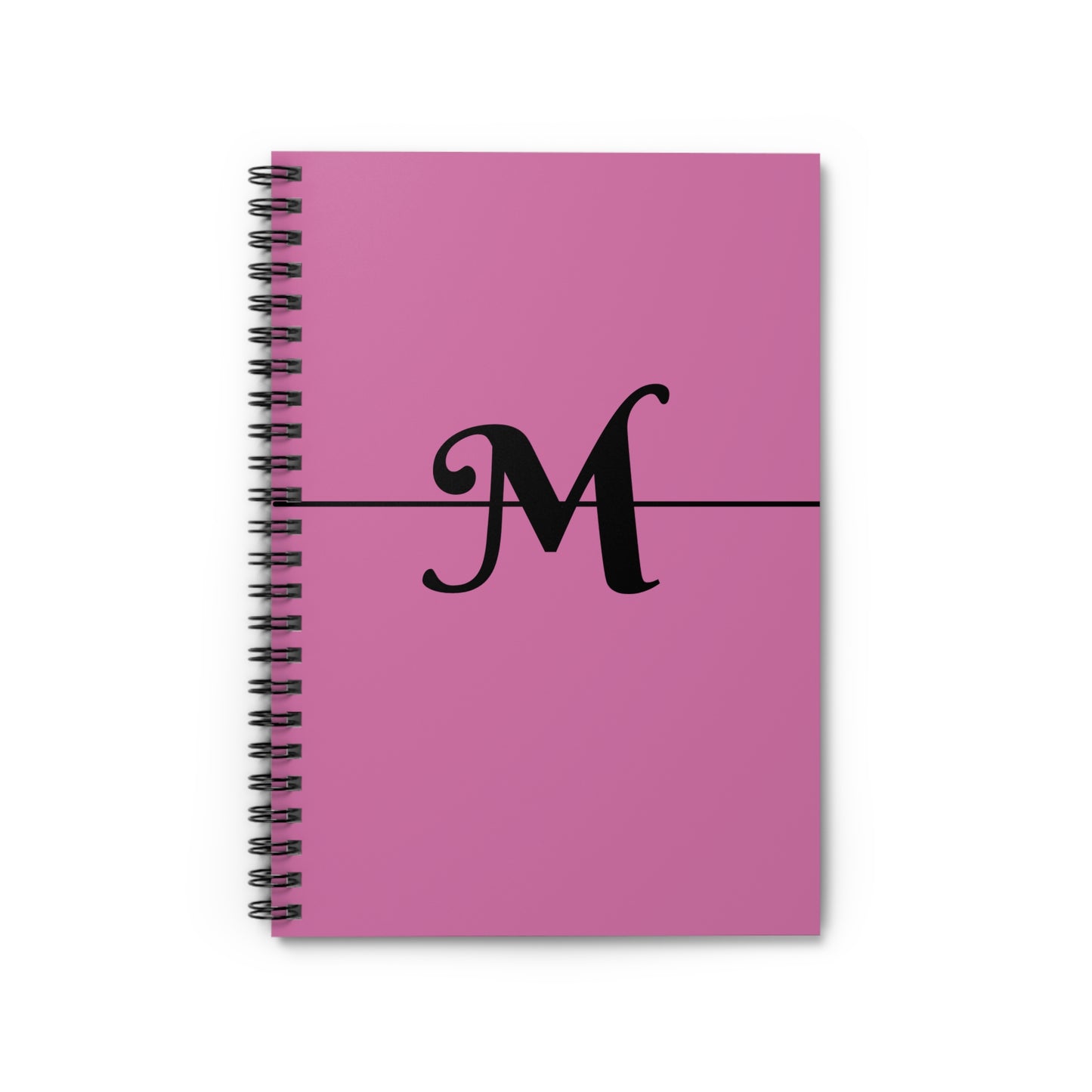 EllejaiisTravels Letter "M" Pink Spiral Notebook - Ruled Line