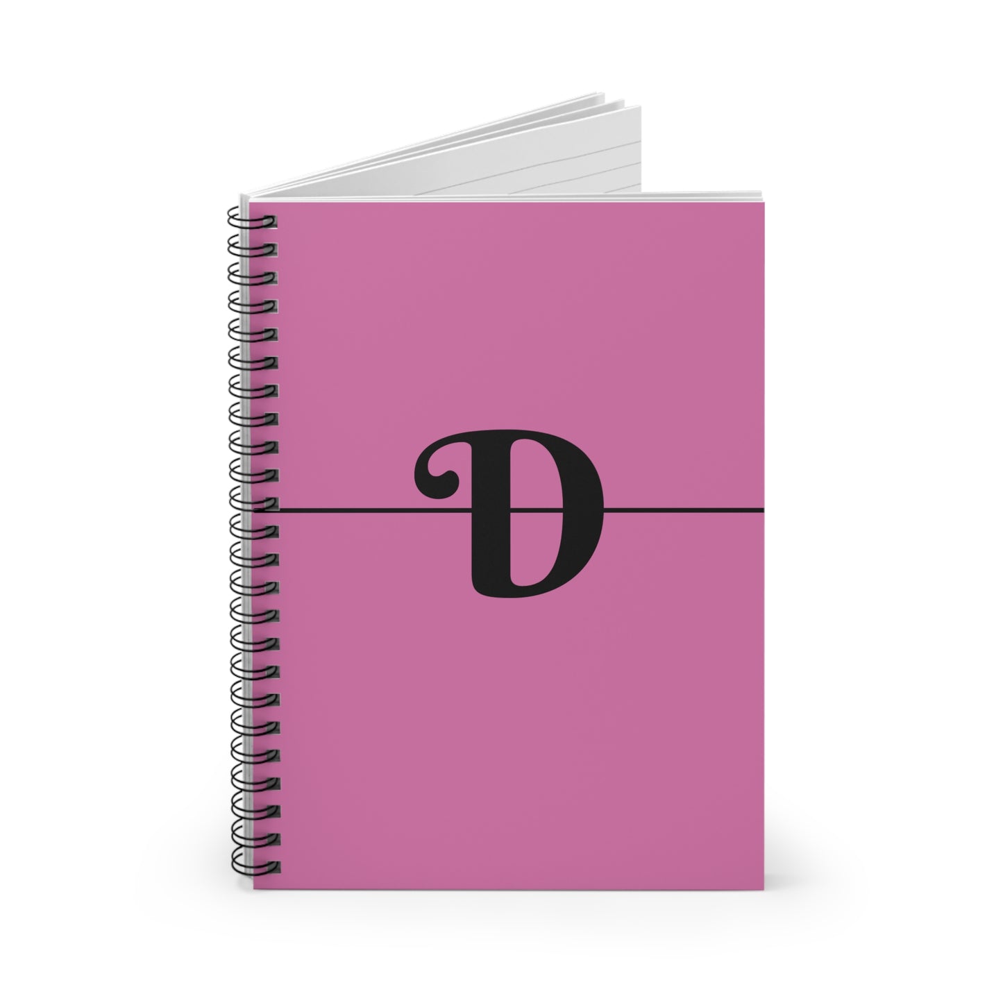 EllejaiisTravels Letter "D" Pink Spiral Notebook - Ruled Line