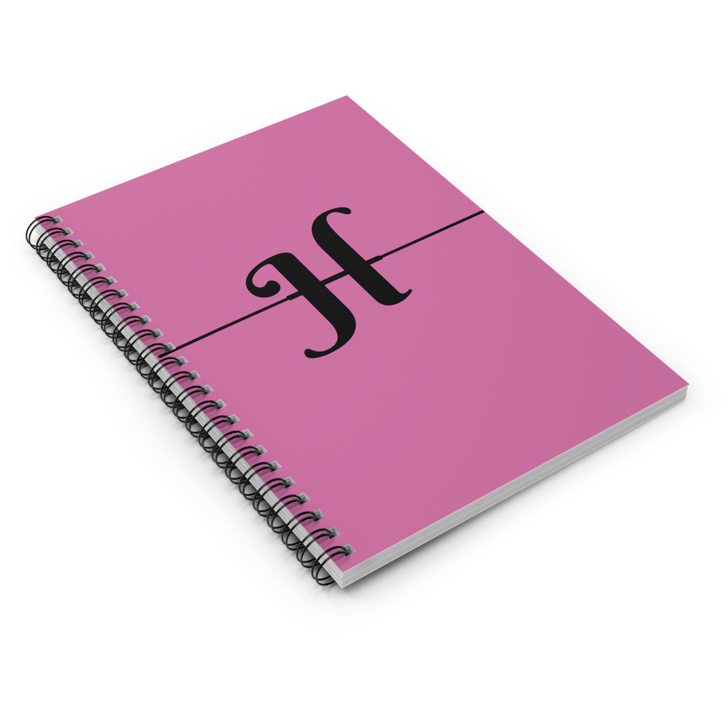 EllejaiisTravels Letter "H" Pink Spiral Notebook - Ruled Line
