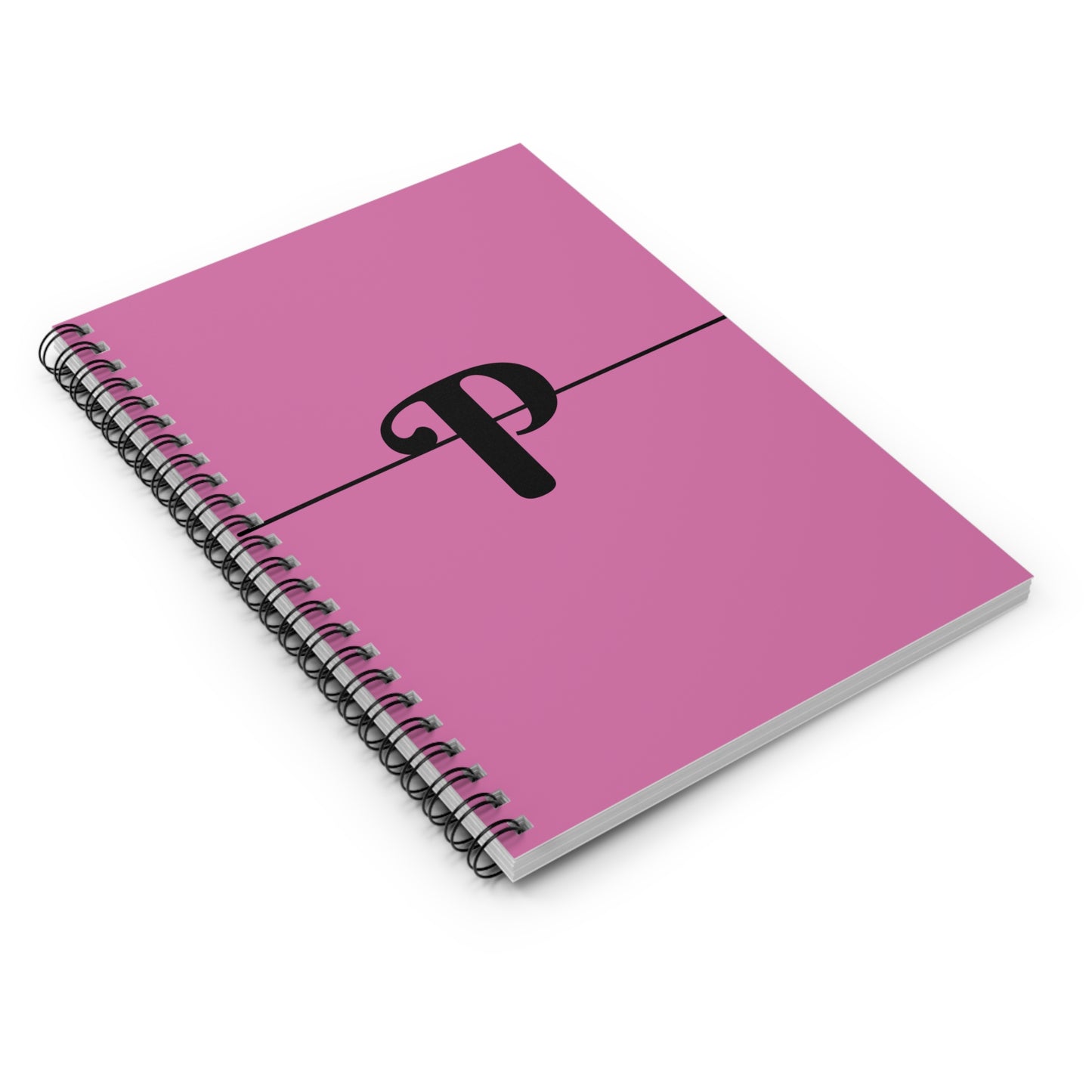 EllejaiisTravels Letter "P" Pink Spiral Notebook - Ruled Line