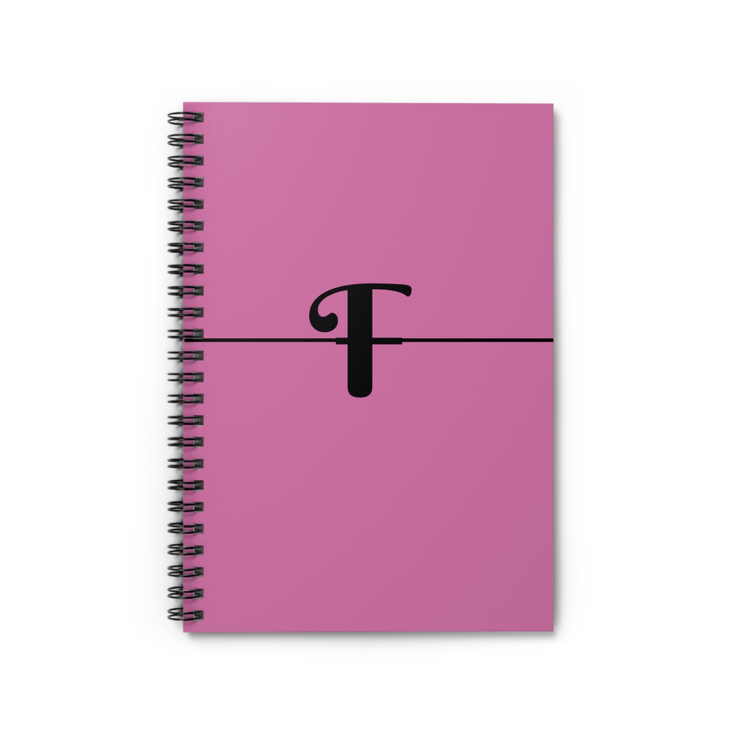 EllejaiisTravels Letter "F" Pink Spiral Notebook - Ruled Line