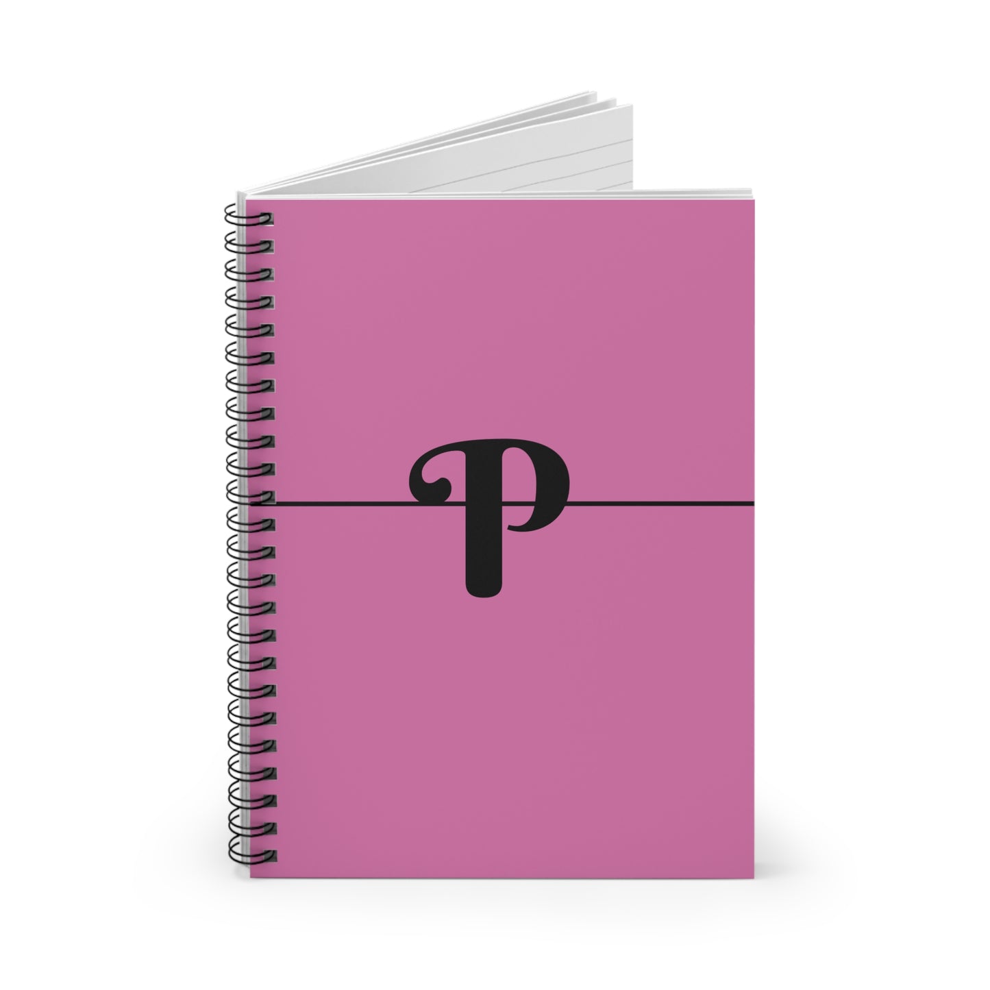 EllejaiisTravels Letter "P" Pink Spiral Notebook - Ruled Line