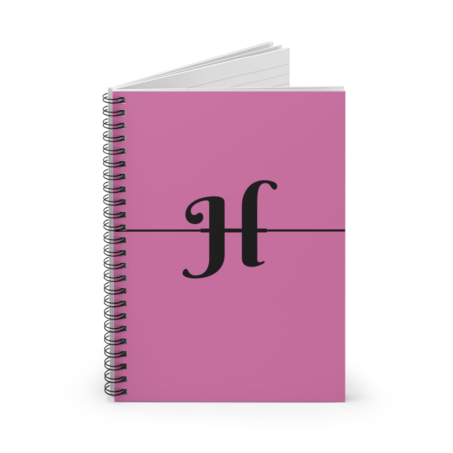 EllejaiisTravels Letter "H" Pink Spiral Notebook - Ruled Line