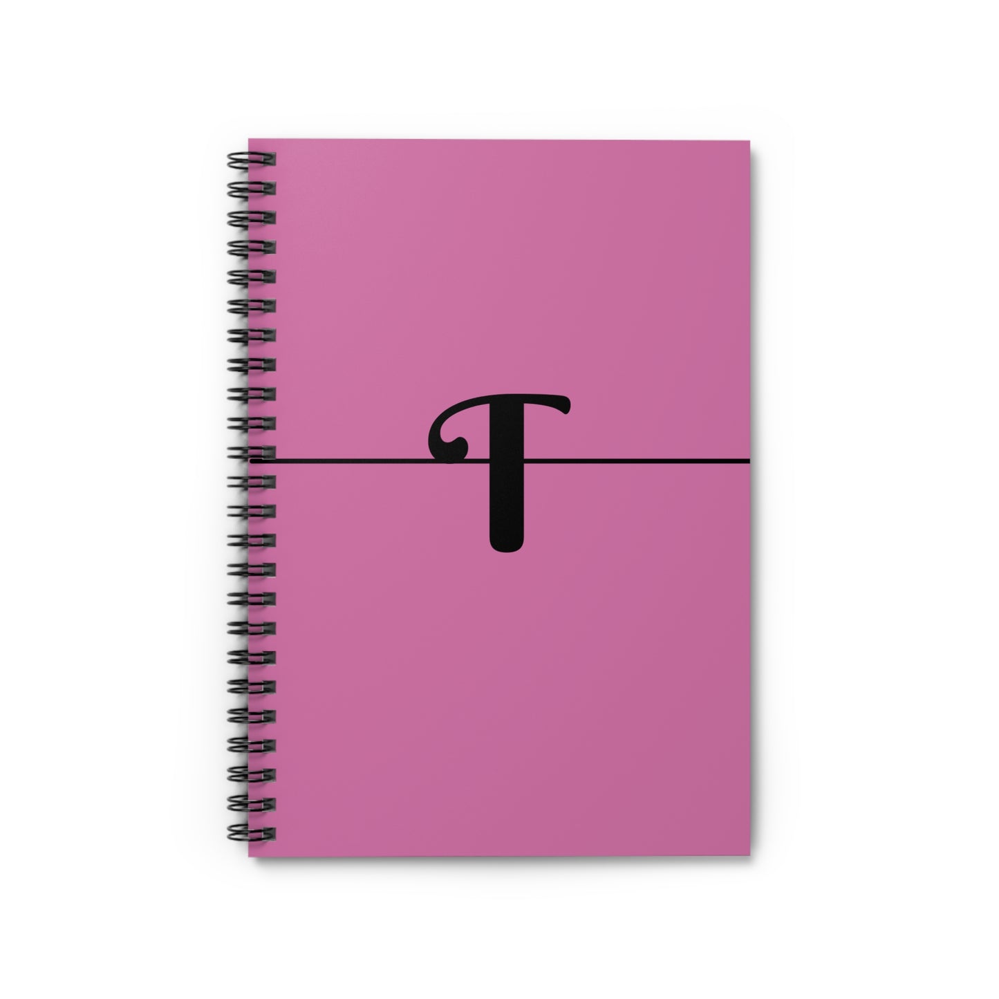 EllejaiisTravels Letter "T" Pink Spiral Notebook - Ruled Line