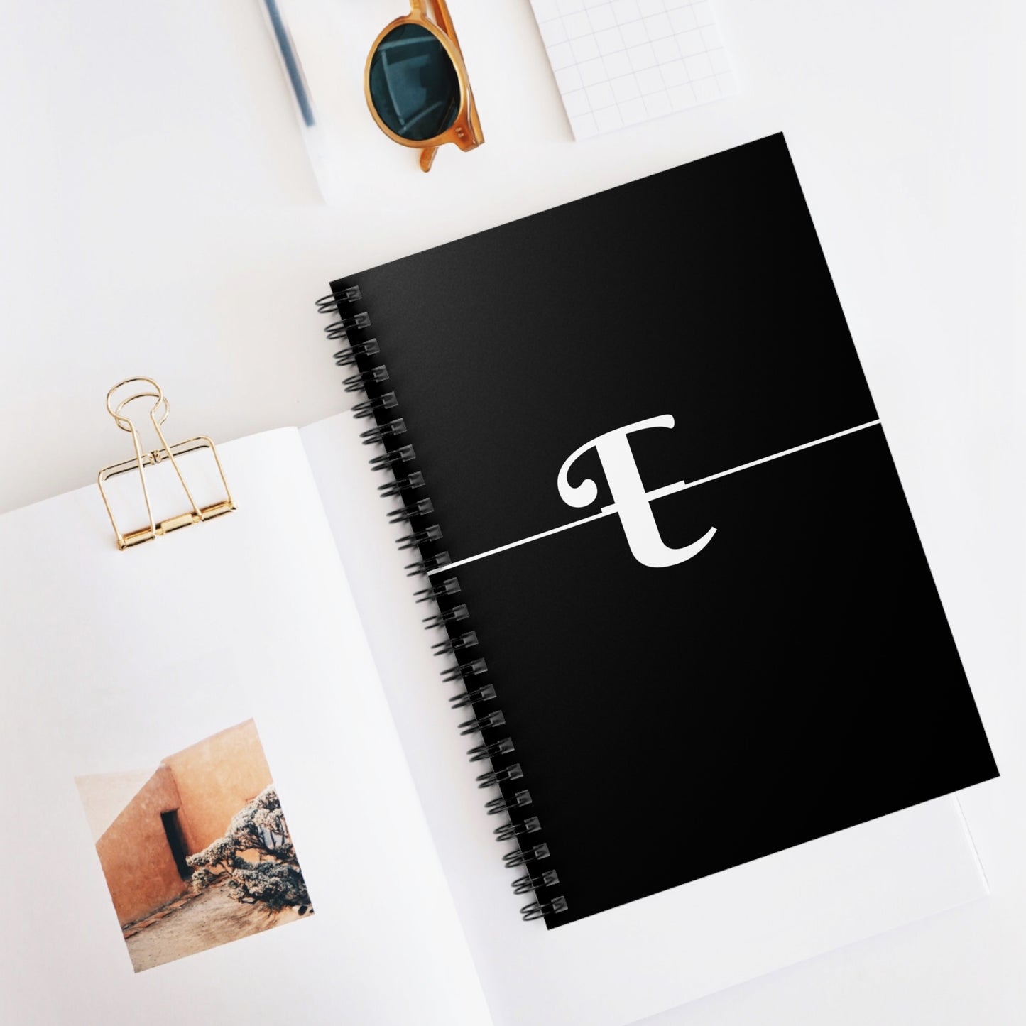EllejaiisTravels Letter "E" Pink Spiral Notebook - Ruled Line