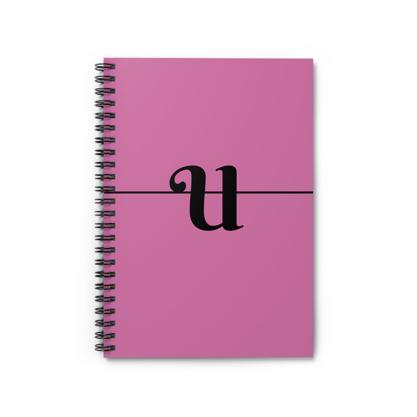 EllejaiisTravels Letter "U" Pink Spiral Notebook - Ruled Line