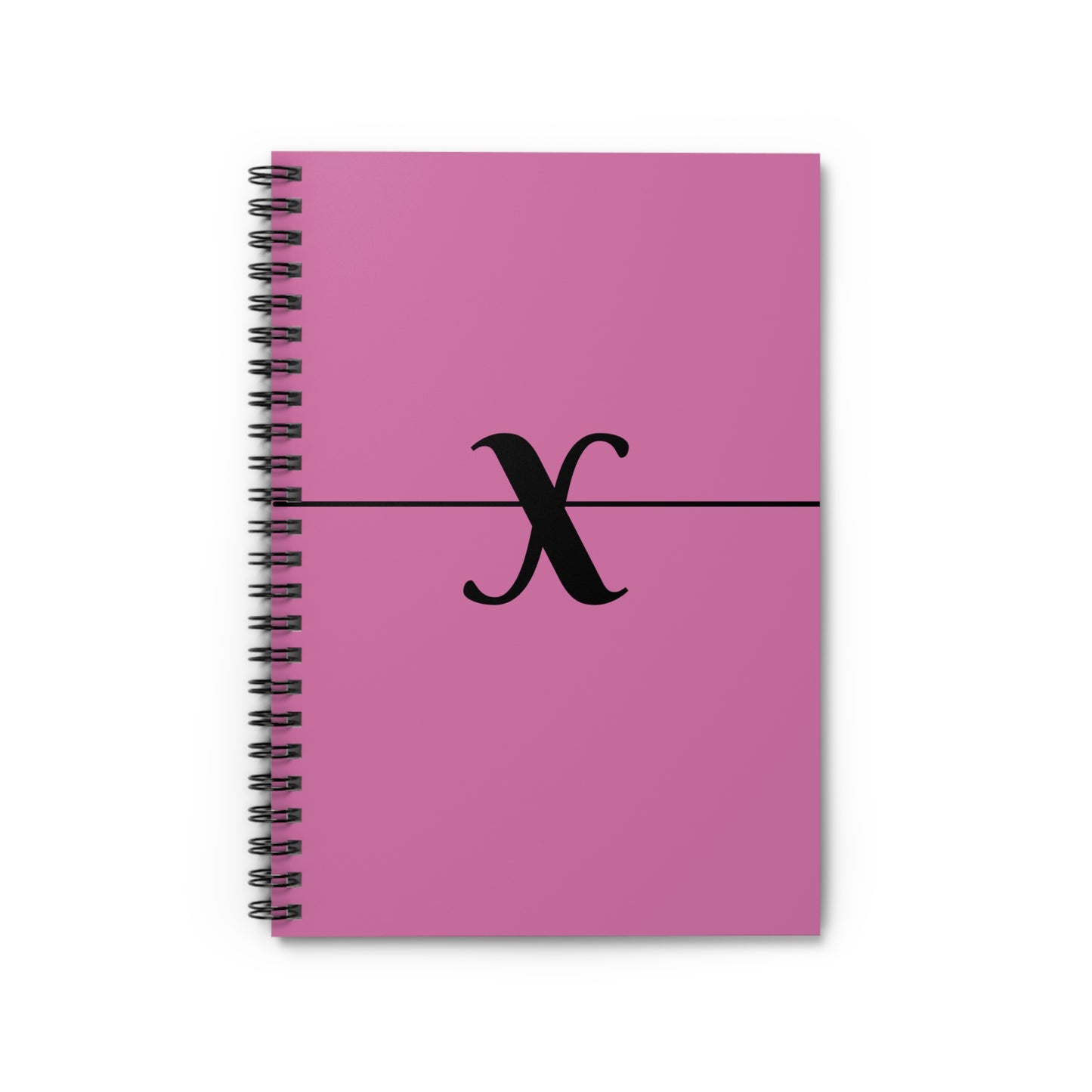 EllejaiisTravels Letter "X" Pink Spiral Notebook - Ruled Line