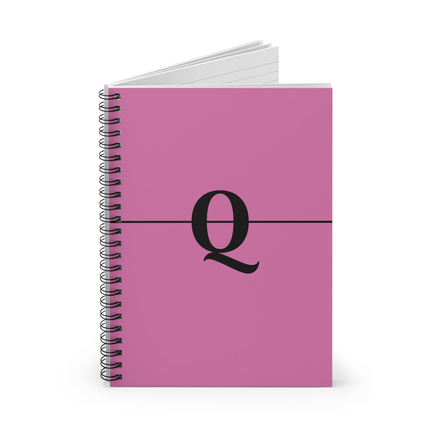 EllejaiisTravels Letter "Q" Pink Spiral Notebook - Ruled Line