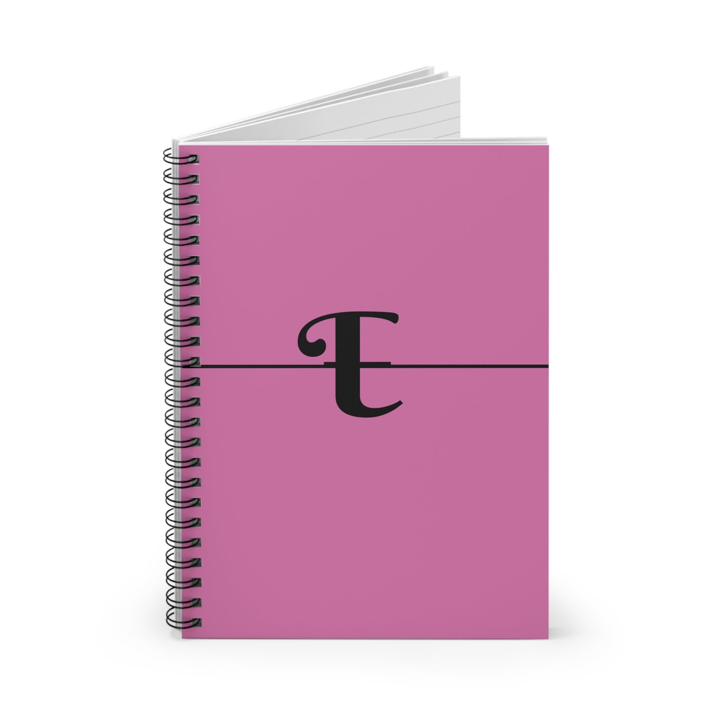 EllejaiisTravels Letter "E" Pink Spiral Notebook - Ruled Line
