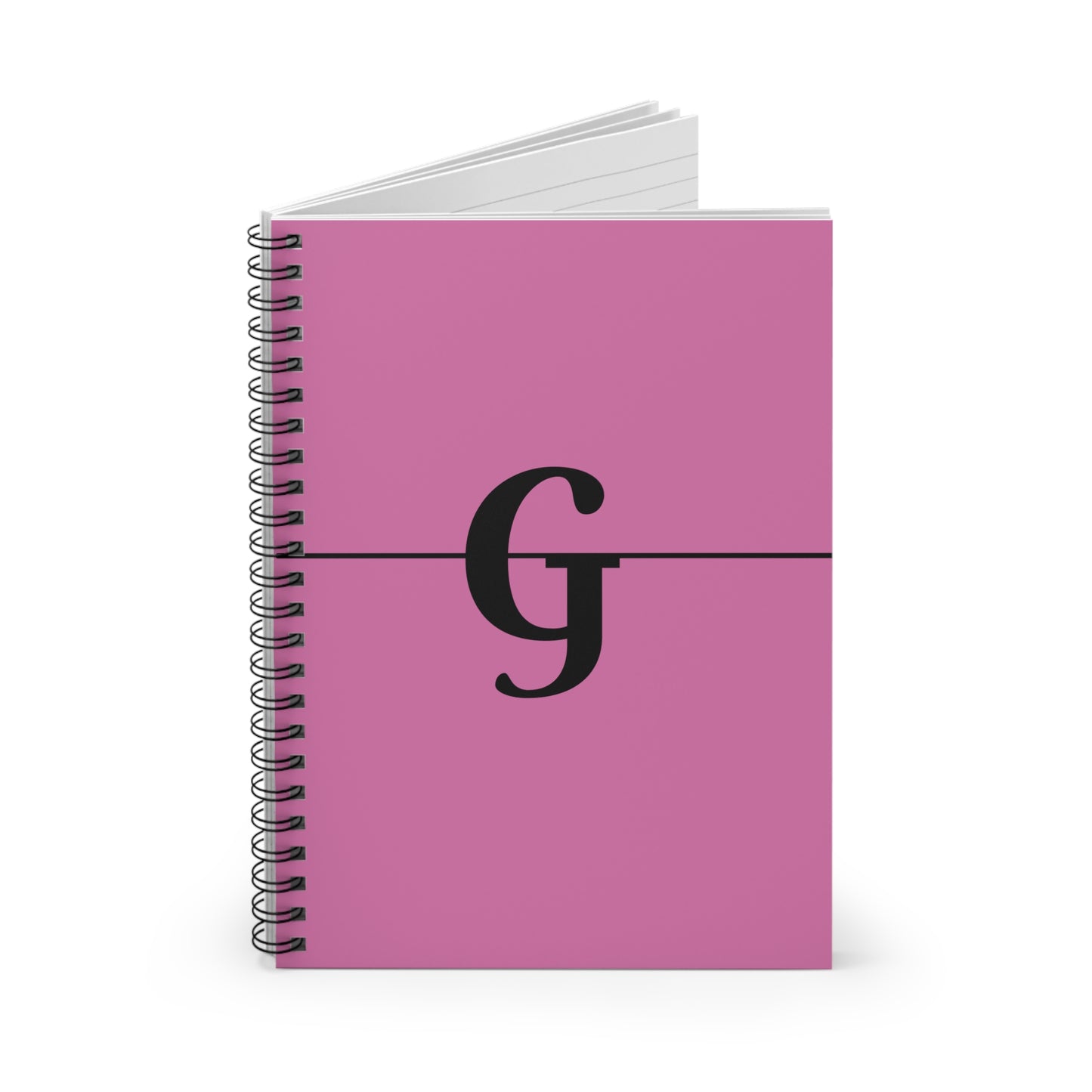 EllejaiisTravels Letter "G" Pink Spiral Notebook - Ruled Line