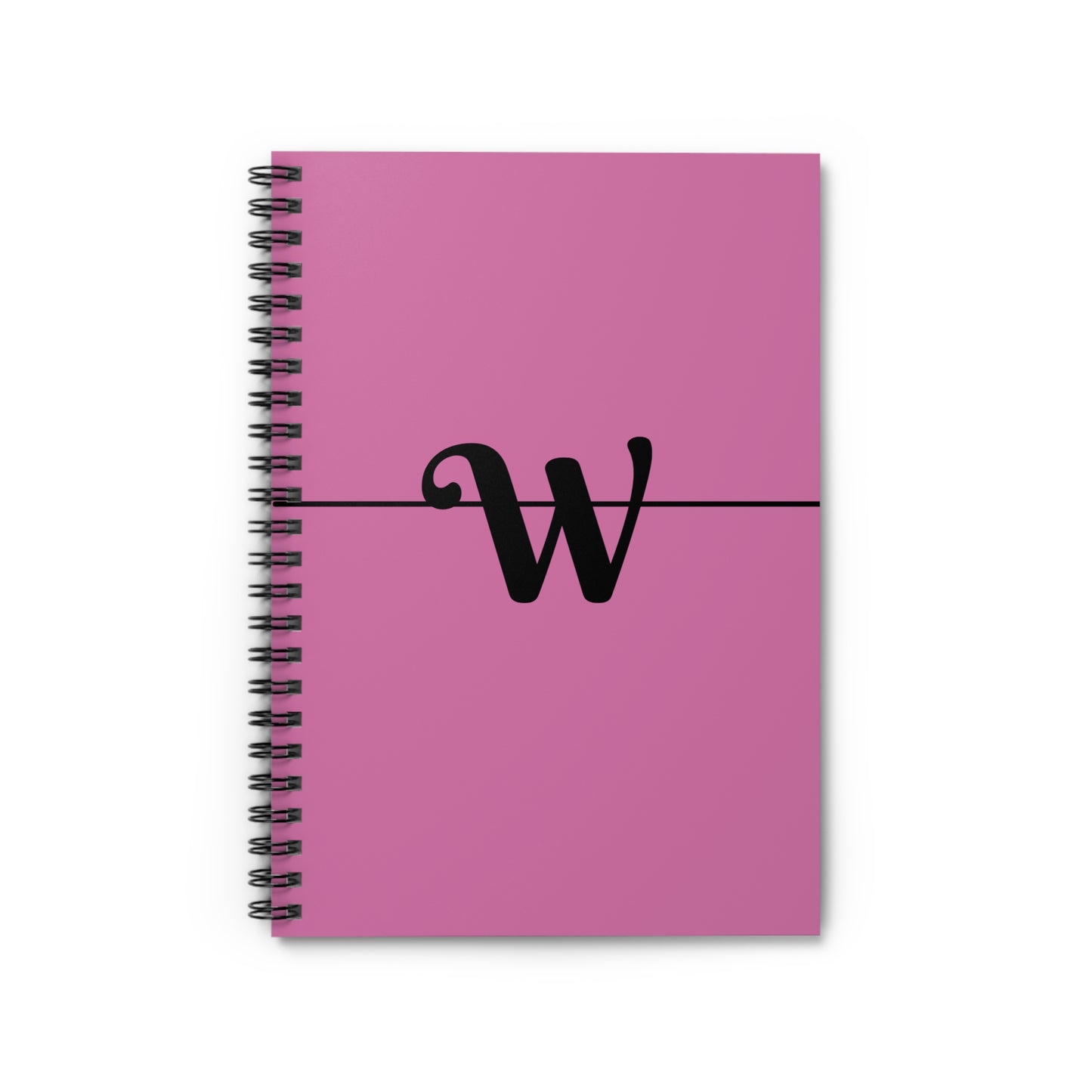 EllejaiisTravels Letter "W" Pink Spiral Notebook - Ruled Line