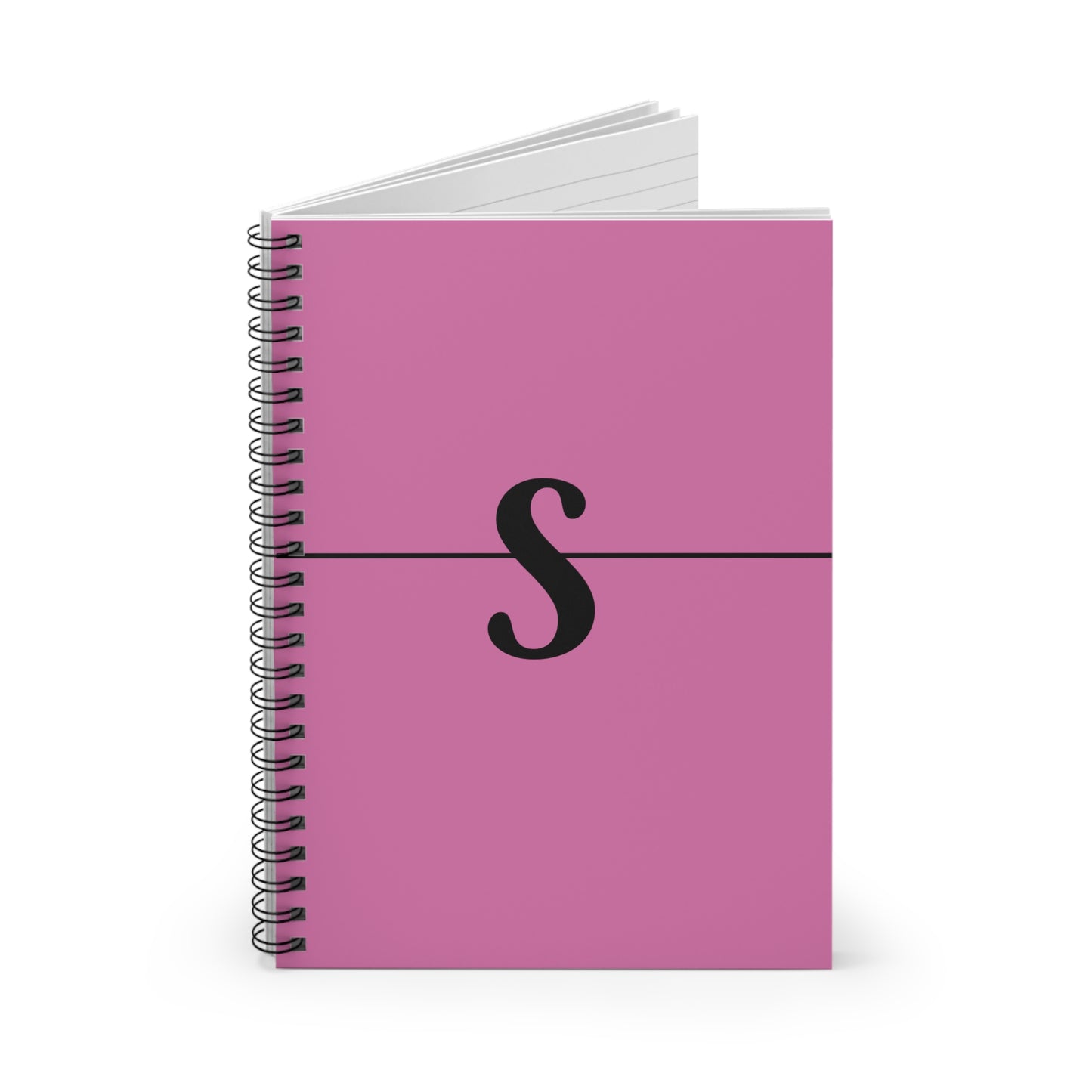 EllejaiisTravels Letter "S" Pink Spiral Notebook - Ruled Line