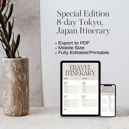 Special Edition: 8-day Tokyo, Japan Digital Download Itinerary