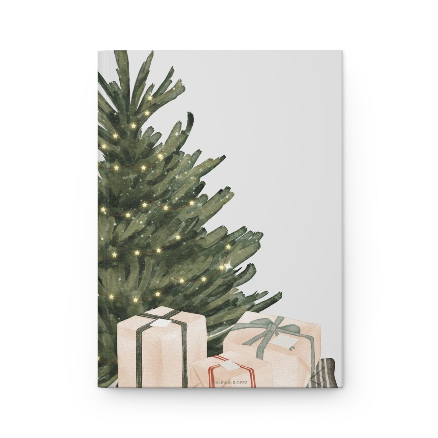 Ellejaiitravels O Christmas Tree’ Hardcover Journal — Floral Berry Notebook