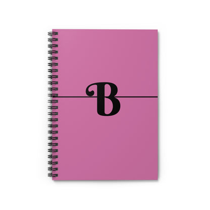 EllejaiisTravels Letter "B" Pink Spiral Notebook - Ruled Line