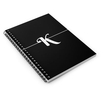 EllejaiisTravels Letter "K" Pink Spiral Notebook - Ruled Line