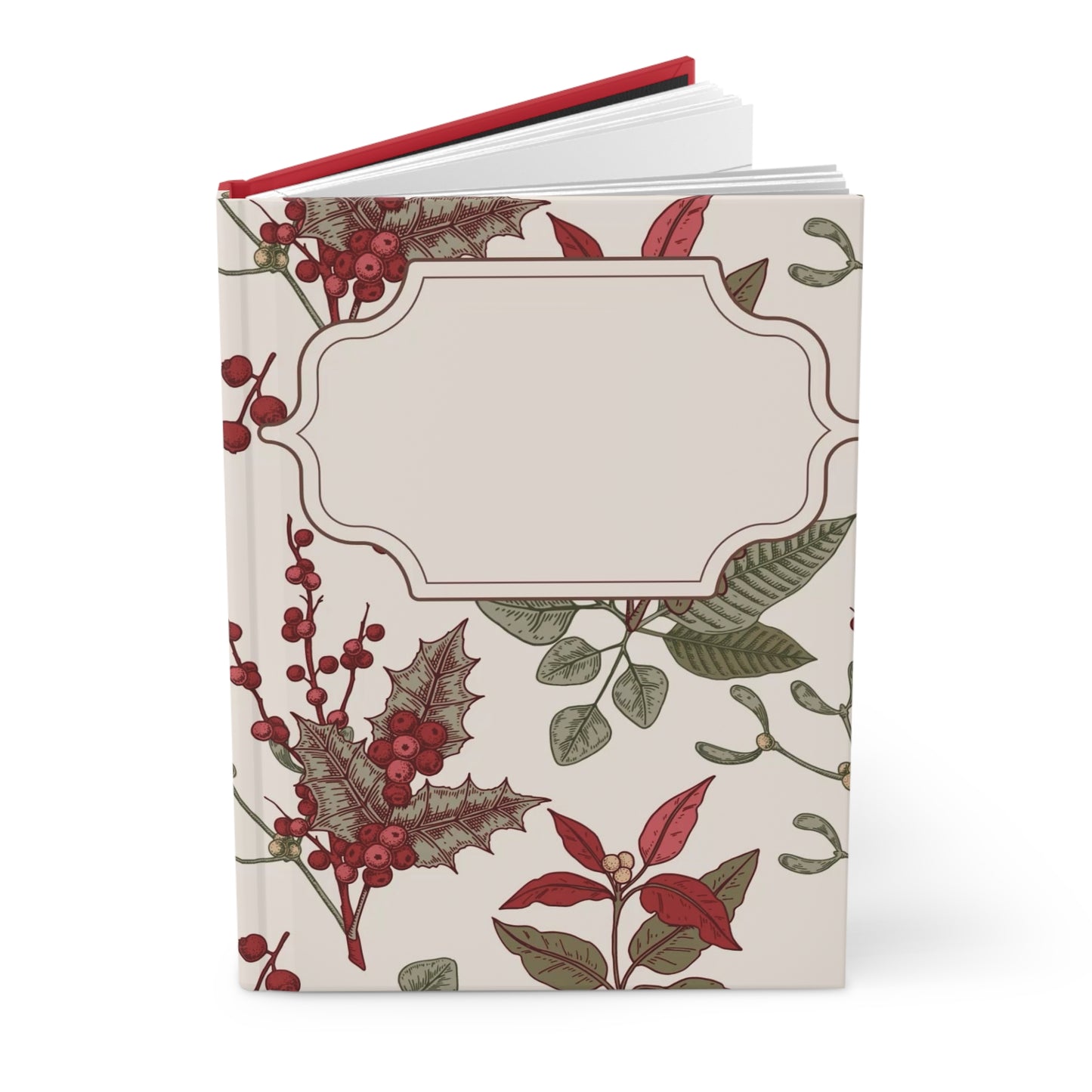 Ellejaiitravels Holiday Wreath Hardcover Journal — Floral Berry Notebook