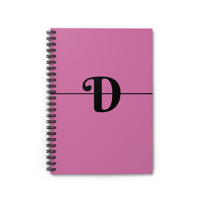 EllejaiisTravels Letter "D" Pink Spiral Notebook - Ruled Line