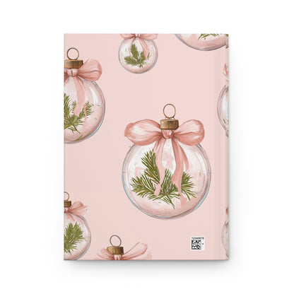 Ellejaiitravels Christmas Ornament Hardcover Journal — Floral Berry Notebook