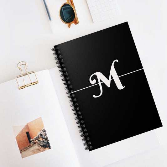 EllejaiisTravels Letter "M" Pink Spiral Notebook - Ruled Line