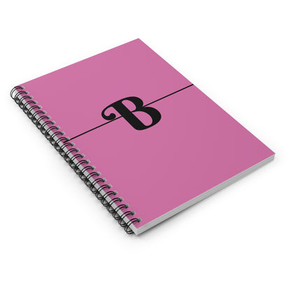 EllejaiisTravels Letter "B" Pink Spiral Notebook - Ruled Line