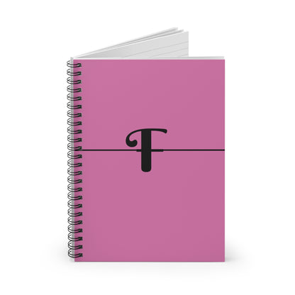 EllejaiisTravels Letter "F" Pink Spiral Notebook - Ruled Line