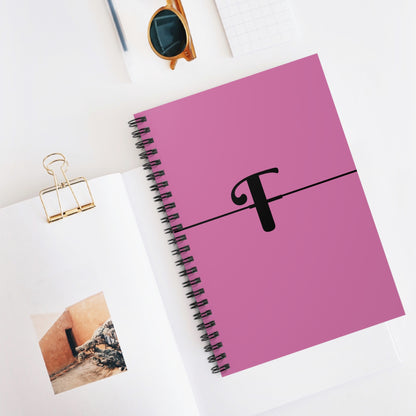 EllejaiisTravels Letter "F" Pink Spiral Notebook - Ruled Line