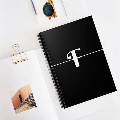 EllejaiisTravels Letter "F" Pink Spiral Notebook - Ruled Line