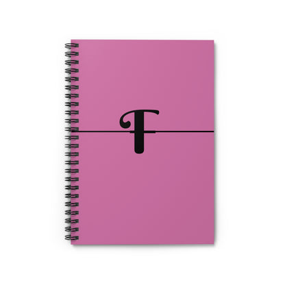 EllejaiisTravels Letter "F" Pink Spiral Notebook - Ruled Line