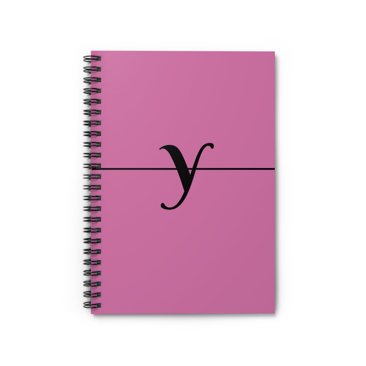 EllejaiisTravels Letter "Y" Pink Spiral Notebook - Ruled Line
