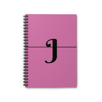 EllejaiisTravels Letter "J" Pink Spiral Notebook - Ruled Line