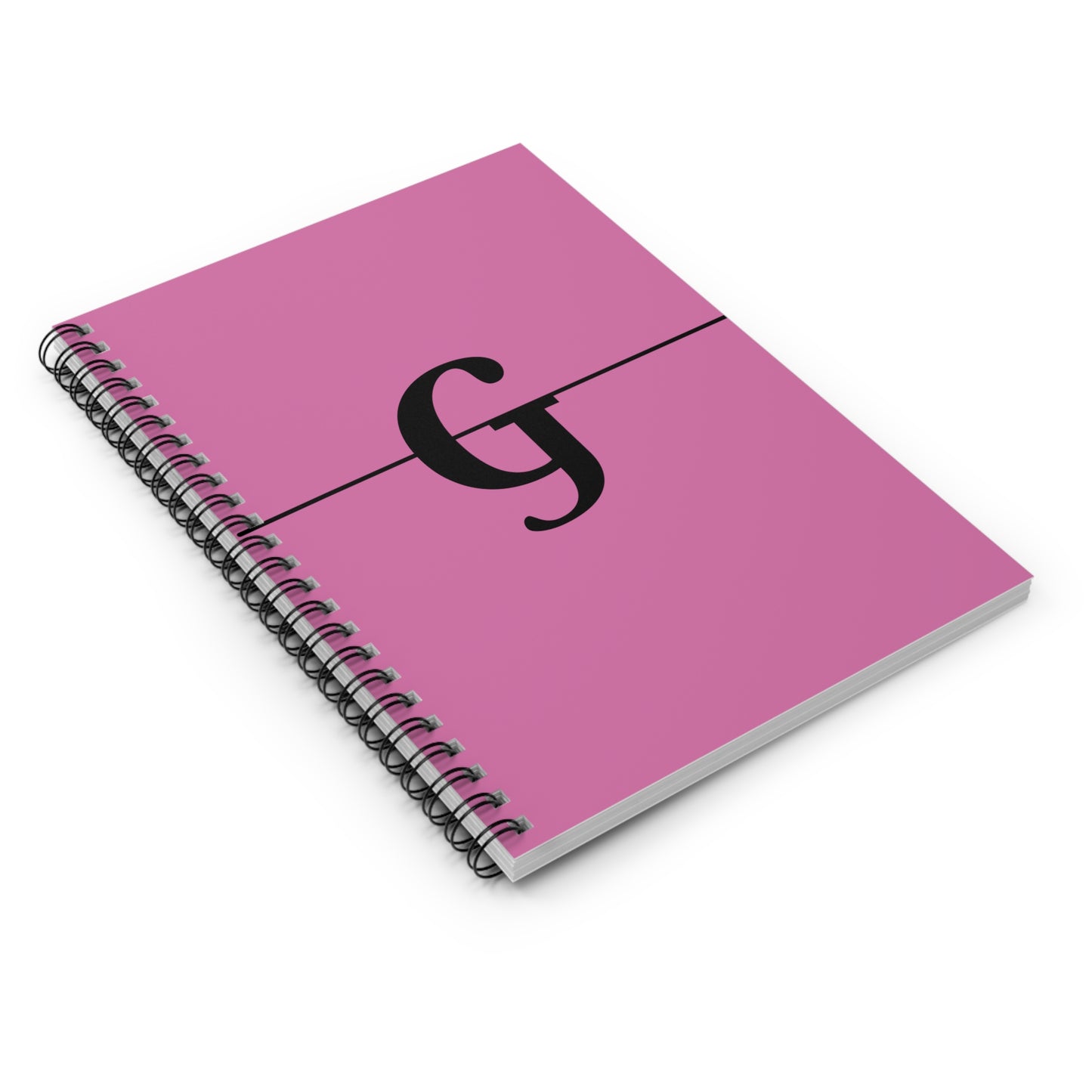 EllejaiisTravels Letter "G" Pink Spiral Notebook - Ruled Line