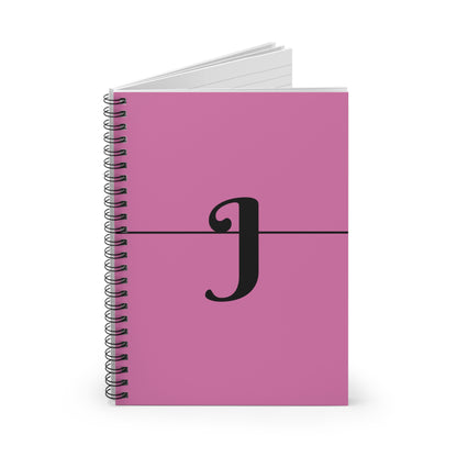 EllejaiisTravels Letter "J" Pink Spiral Notebook - Ruled Line