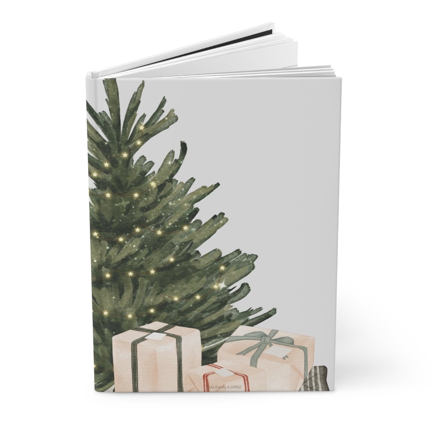 Ellejaiitravels O Christmas Tree’ Hardcover Journal — Floral Berry Notebook