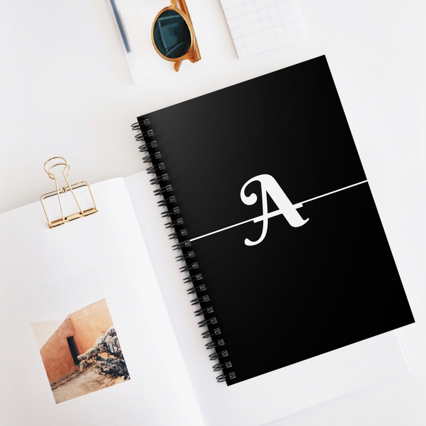 EllejaiisTravels Letter "A" Spiral Notebook - Ruled Line