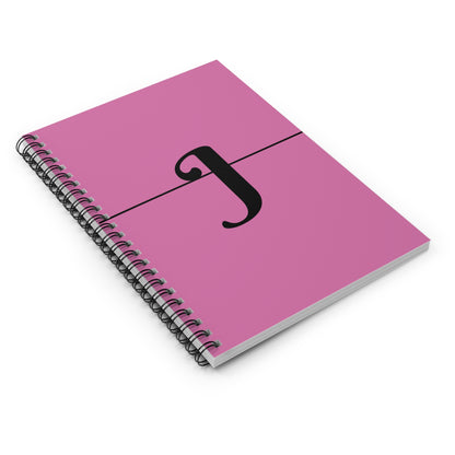 EllejaiisTravels Letter "J" Pink Spiral Notebook - Ruled Line