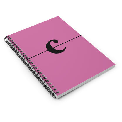 EllejaiisTravels Letter "C" Pink Spiral Notebook - Ruled Line