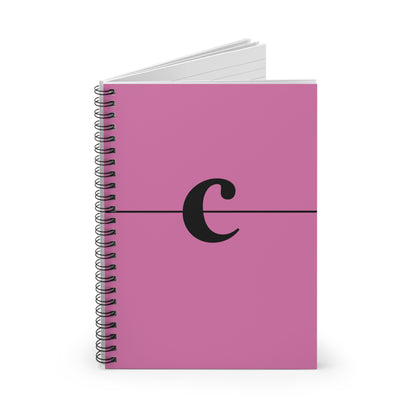 EllejaiisTravels Letter "C" Pink Spiral Notebook - Ruled Line