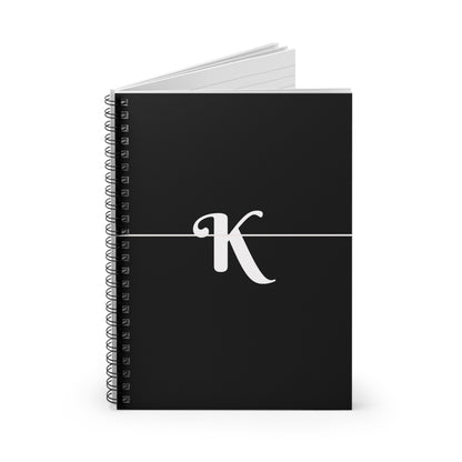 EllejaiisTravels Letter "K" Pink Spiral Notebook - Ruled Line
