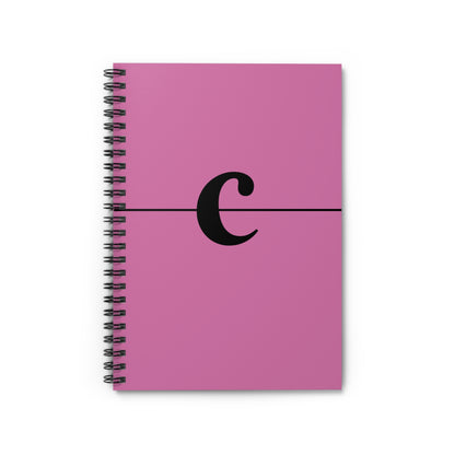 EllejaiisTravels Letter "C" Pink Spiral Notebook - Ruled Line