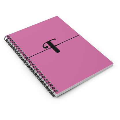 EllejaiisTravels Letter "F" Pink Spiral Notebook - Ruled Line