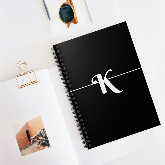 EllejaiisTravels Letter "K" Pink Spiral Notebook - Ruled Line
