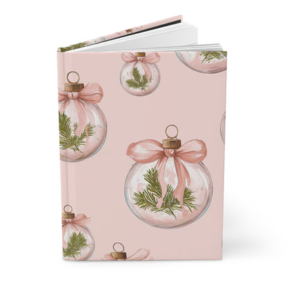 Ellejaiitravels Christmas Ornament Hardcover Journal — Floral Berry Notebook