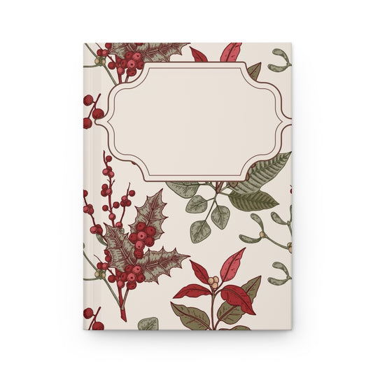 Ellejaiitravels Holiday Wreath Hardcover Journal — Floral Berry Notebook