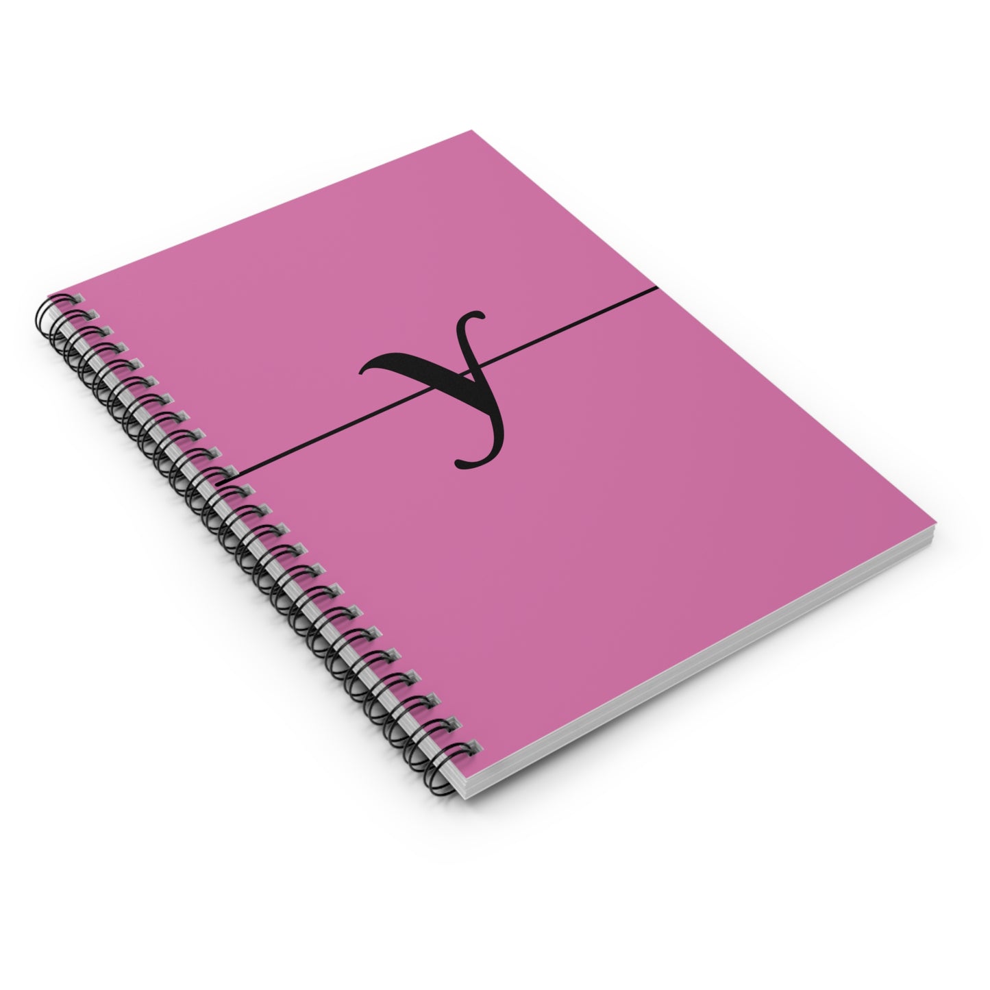 EllejaiisTravels Letter "Y" Pink Spiral Notebook - Ruled Line